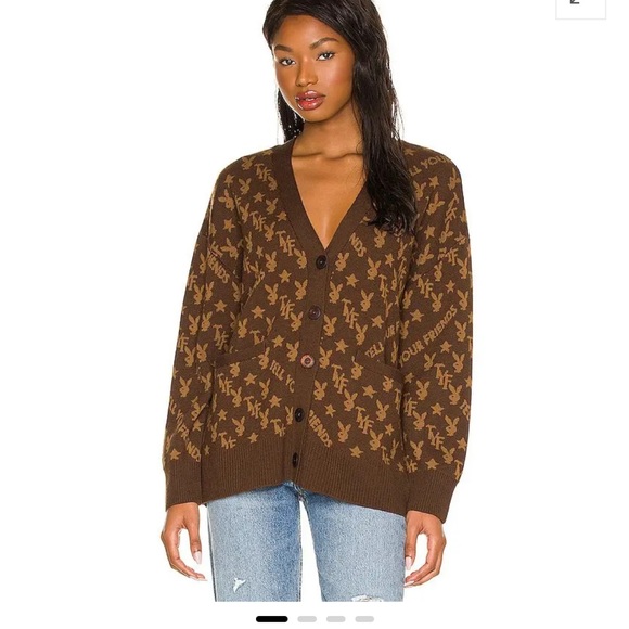 TELL YOUR FRIENDS x Playboy Thompson Cardigan sz XS - Picture 3 of 5